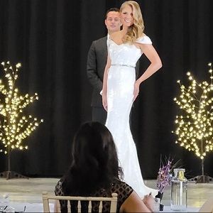 Custom white sequence Jovani dress.